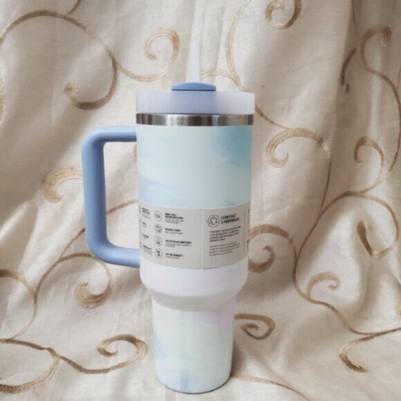 NWT Stanley Quencher H2.0 FlowState Tumbler 40oz | Cool Serene Brushstrokes - Picture 3 of 8